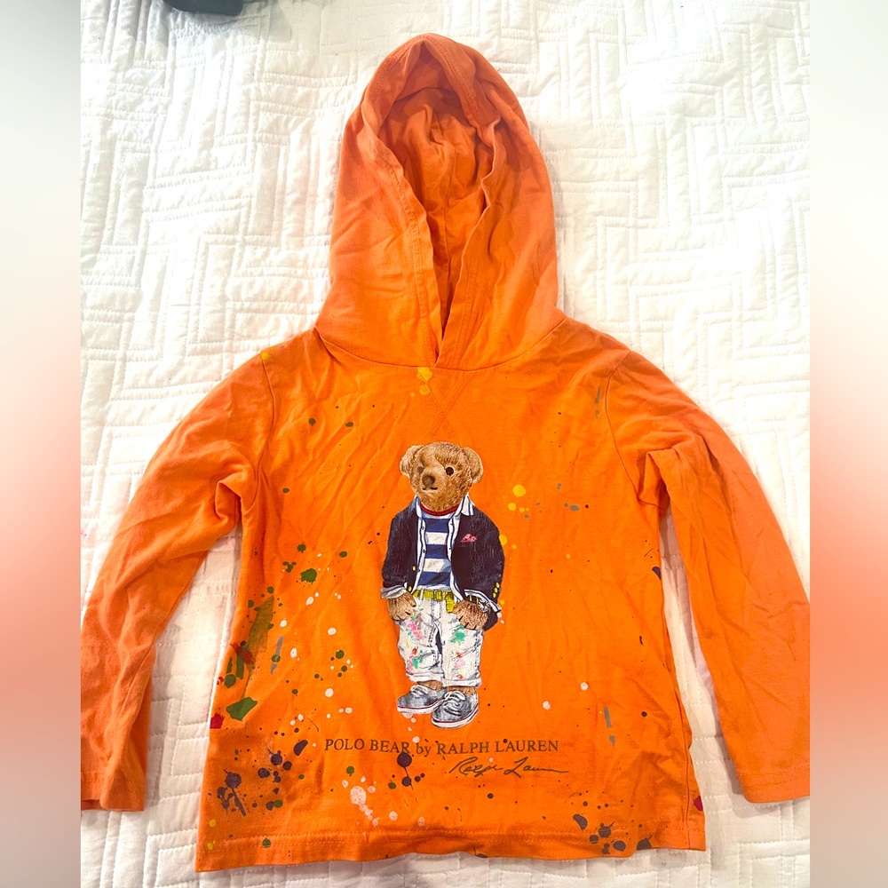 Ralph Lauren long sleeve hoody tshirt boys size 4/4T